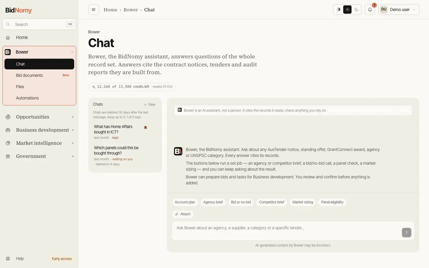 The Chat page in the app.